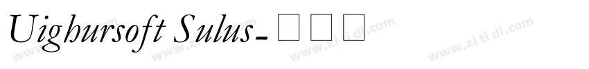 Uighursoft Sulus字体转换